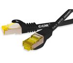 GoConn Patchkabel mit Cat7 Rohkabel 15cm schwarz S/FTP PiMF 500MHz 2xgeschirmt